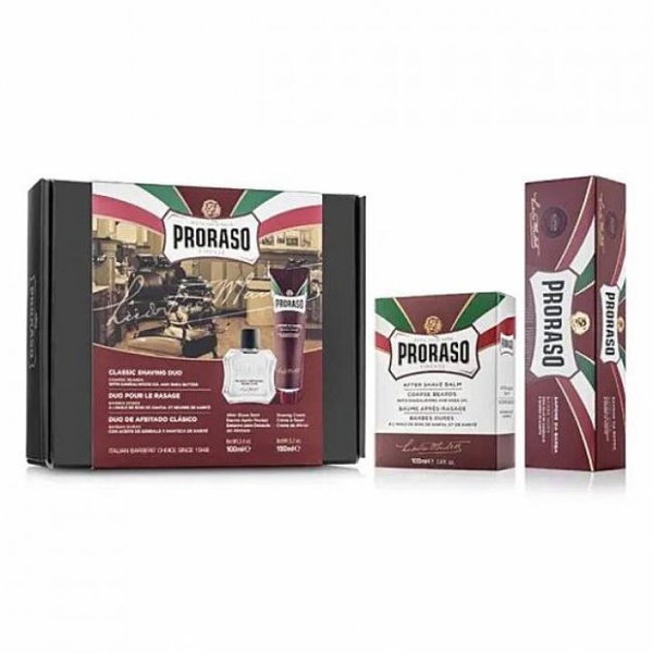Подарочный набор для бритья Proraso Duo Pack Tube+Balm Coarse Beard 400487 фото